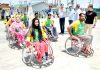 Players of J&K Wheelchair team before departing for Mohali.