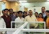 Union Minister Dr Jitendra Singh going around the first - ever Call Centre for Pensioners, after launching it at New Delhi on Thursday.