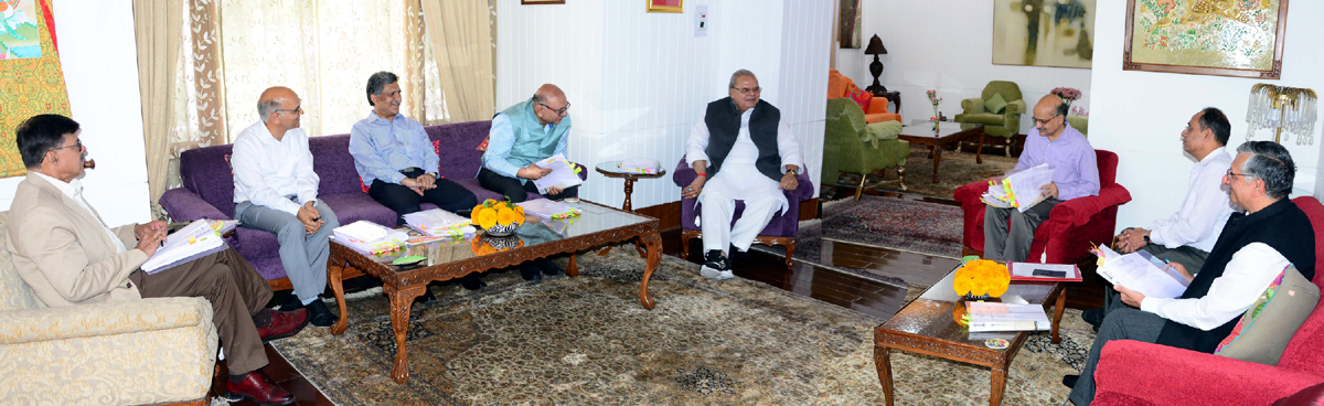 Governor Satya Pal Malik chairing the SAC meeting in Srinagar on Thursday. Governor Satya Pal Malik chairing the SAC meeting in Srinagar on Thursday.