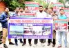 Gulmarg and Tangmarg Civil Society members protesting over illegal constructions in Gulmarg. -Excelsior/Shakeel