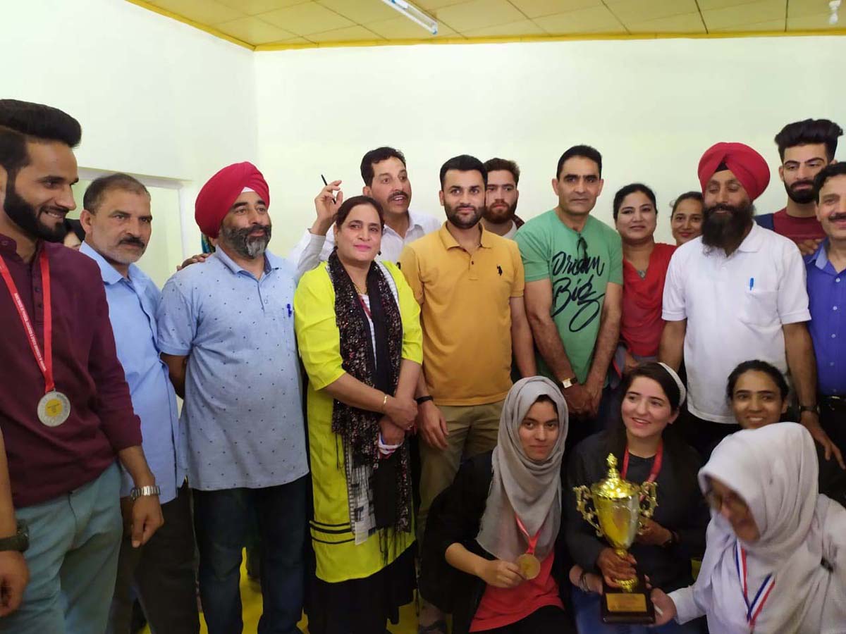 Winners of Judo tournament posing along with dignitaries and officials at KU in Srinagar. Winners of Judo tournament posing along with dignitaries and officials at KU in Srinagar.