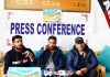 Duathlon organizers addressing media persons in Leh. -Excelsior/Morup Stanzin