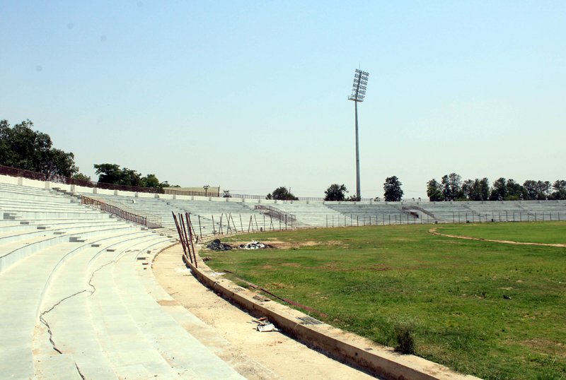 Construction work at M A Stadium in progress. -Excelsior/Rakesh