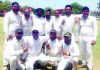 Players of Virat Cricket Club posing for a group photograph after registering big win over Rebellion Club in Jammu.