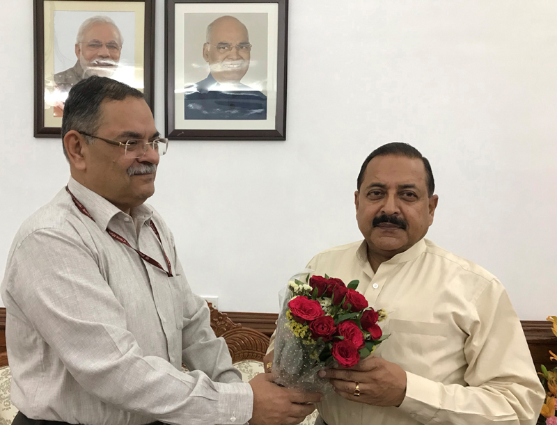 CBI Director R.K. Shukla calling on Union Minister Dr Jitendra Singh to greet him for his second consecutive term, at North Block, New Delhi on Saturday. CBI Director R.K. Shukla calling on Union Minister Dr Jitendra Singh to greet him for his second consecutive term, at North Block, New Delhi on Saturday.