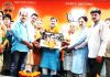 BJP leaders during a function at party office Jammu on Monday.