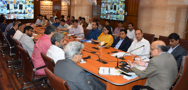 Chief Secretary BVR Subrahmanyam chairing meeting of senior officers on ‘Back to Village’ prog at Srinagar on Friday. Chief Secretary BVR Subrahmanyam chairing meeting of senior officers on ‘Back to Village’ prog at Srinagar on Friday.