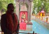 Trustee, Shree Dharmarth Trust, Ajatshatru Singh at Mata Kheer Bhawani Shrine in Ganderbal district.