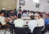 DDC Ramesh Kumar chairing a meeting at Jammu on Monday.
