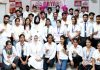 Brand Ambassadors of Aryans Group of Colleges, Rajpura, near Chandigarh posing for a group photograph during a function on Tuesday.