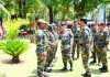 Army chief Gen Bipin Rawat meeting soldiers in Akhnoor sector on Saturday.