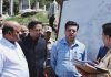 Divisional Commissioner Jammu, Sanjeev Verma reviewing development projects at Doda on Thursday.