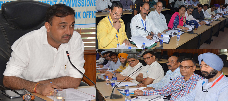 DC Ramesh Kumar reviewing performance of banks at a meeting in Jammu on Thursday. DC Ramesh Kumar reviewing performance of banks at a meeting in Jammu on Thursday.