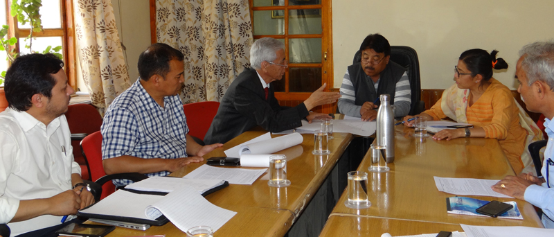 CEC LAHDC Leh holding a meeting with VC Ladakh University and others.