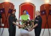 MoS for Defence, Shripad Yesso Naik presenting trophy to Brig Nitin K Sharma.