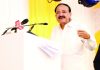 Vice President, M. Venkaiah Naidu addressing the gathering after inaugurating the MGM Healthcare Super Specialty Hospital, in Chennai on Sunday.
