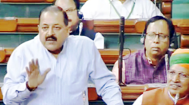 Union MoS in PMO Dr Jitendra Singh during introduction of RTI Amendment Bill in Lok Sabha on Friday.