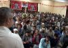 National Conference vice president Omar Abdullah addressing workers’ convention in Eidgah constituency of Srinagar on Thursday.