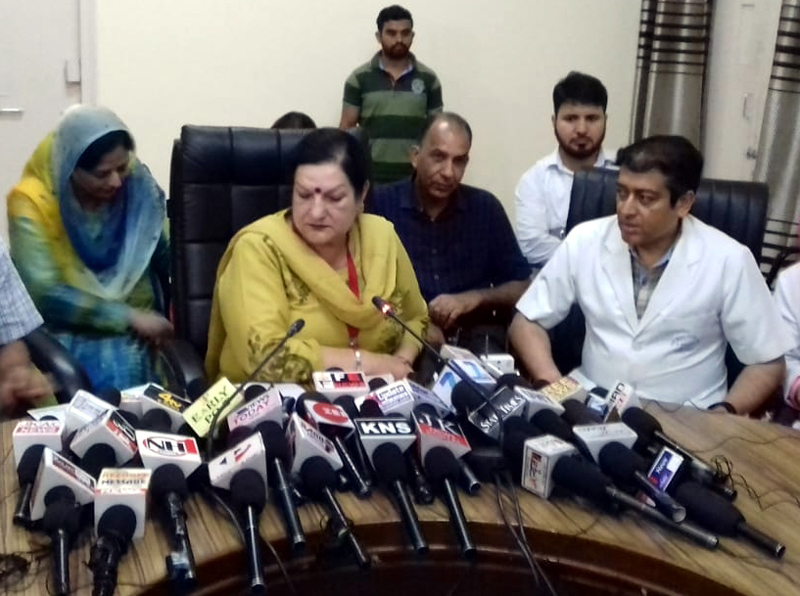 GMC Principal Dr Sunanda Raina announcing launch of Eye Bank in GMC Jammu on Thursday. GMC Principal Dr Sunanda Raina announcing launch of Eye Bank in GMC Jammu on Thursday.