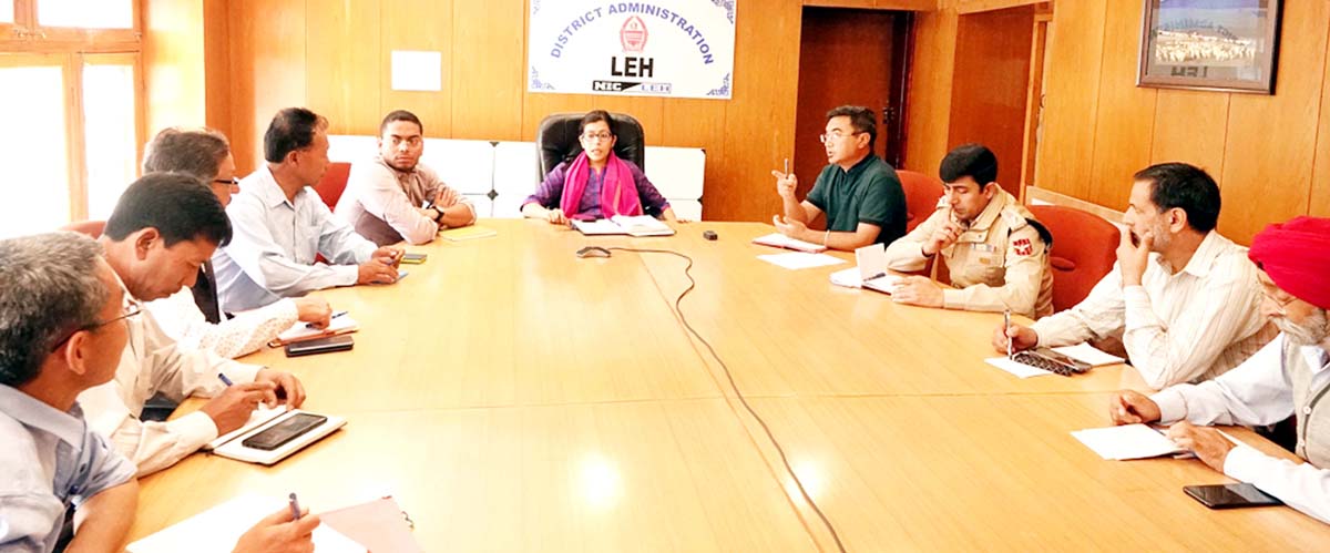 DC Leh chairing a meeting on Tuesday.