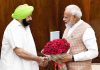 Punjab Chief Minister Capt. Amrinder Singh calling on Prime Minister Narendra Modi, in New Delhi on Monday. (UNI )