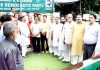 Senior PDP leaders and others at Party’s Raising Day function in Jammu on Sunday. -Excelsior/Rakesh