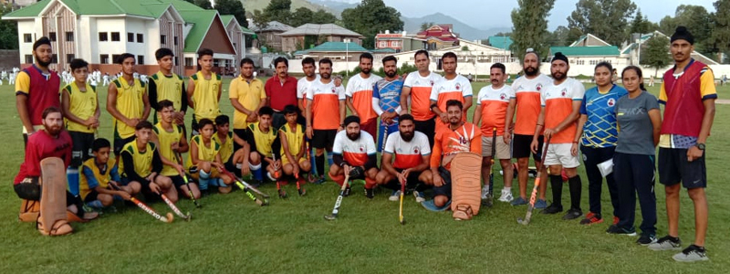 Winners posing along with dignitaries during Poonch Hockey League on Friday.