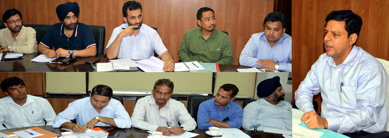 Div Com Jammu Sanjeev Verma at a meeting in Jammu on Saturday. Div Com Jammu Sanjeev Verma at a meeting in Jammu on Saturday.