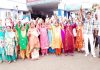 Pregnant women staging protest at District Hospital, Udhampur on Friday. -Excelsior/ K Kumar