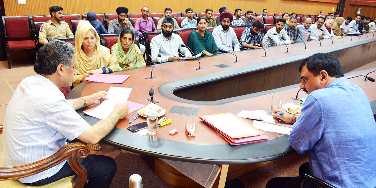 Advisor Khurshid Ahmed Ganai chairing a meeting at Jammu on Monday. Advisor Khurshid Ahmed Ganai chairing a meeting at Jammu on Monday.