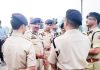 DGP Dilbagh Singh passing directions to officers deployed on NH in Srinagar.