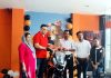 Officials of KTM handing over the keys of newly launched all-new RC 125 ABS to a customer at Jammu.