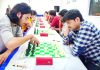 Players in action during Jaiveer Singh FIDE Rating Chess Tournament in Jammu.
