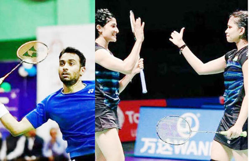 Sourabh Verma (L) and the duo of Ashwini Ponnapa and Sikki Reddy during Hyderrabad open on Sunday. Sourabh Verma (L) and the duo of Ashwini Ponnapa and Sikki Reddy during Hyderrabad open on Sunday.