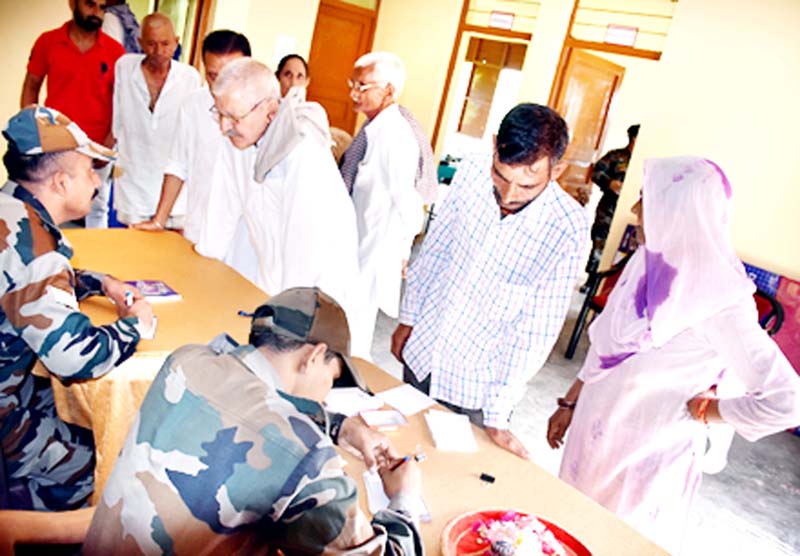 People attending medical camp. People attending medical camp.
