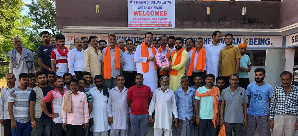 Ch Manmohan Singh, J&K President of AIJMS at a border hamlet in Hiranagar. Ch Manmohan Singh, J&K President of AIJMS at a border hamlet in Hiranagar.
