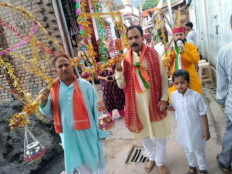 Kavad Yatra being taken out at Sudhmahadev on Wednesday. Kavad Yatra being taken out at Sudhmahadev on Wednesday.