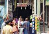 Shops opened in Rajouri town during relaxation in restrictions on Saturday.