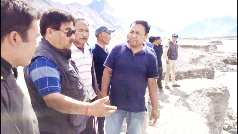 CEC of LAHDC Leh visiting Kuri village on Tuesday. CEC of LAHDC Leh visiting Kuri village on Tuesday.