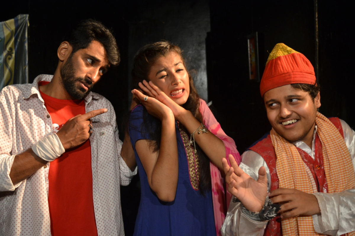 A scene from the play 'Kamra No. 9' staged at Jammu on Sunday. A scene from the play 'Kamra No. 9' staged at Jammu on Sunday.