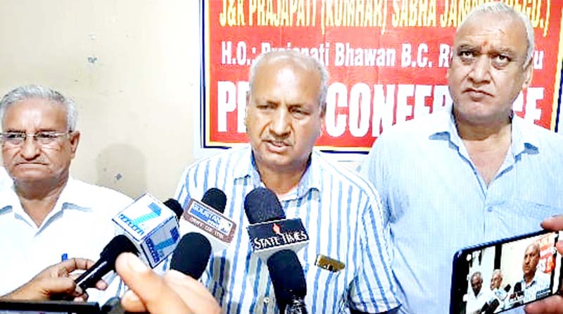 F.C. Satia, Gen. Secy of Prajapati Sabha addressing press conference at Jammu on Sunday. F.C. Satia, Gen. Secy of Prajapati Sabha addressing press conference at Jammu on Sunday.