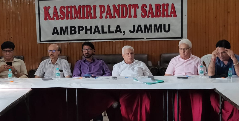 KP intelectuals during a meeting at Jammu on Saturday. KP intelectuals during a meeting at Jammu on Saturday.