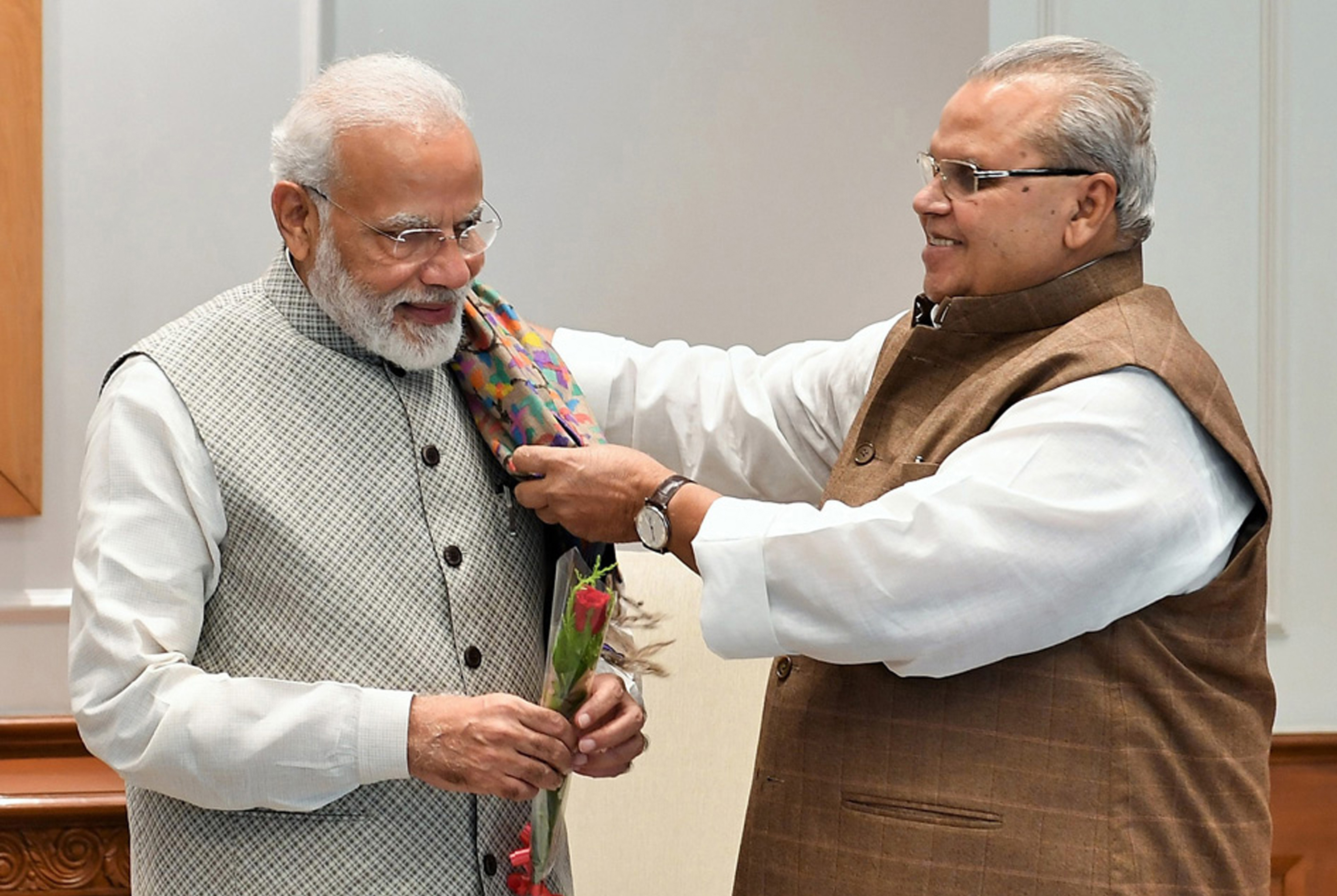 Governor Satya Pal Malik calling on Prime Minister Narendra Modi in New Delhi on Monday. Governor Satya Pal Malik calling on Prime Minister Narendra Modi in New Delhi on Monday.
