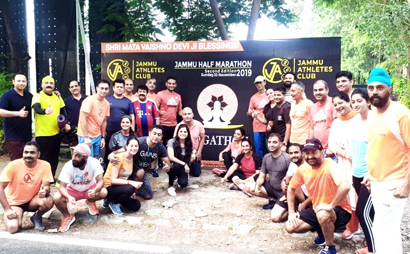 Athletes performing Aasans during Yogathon organised by JAC at Jammu University on Sunday. Athletes performing Aasans during Yogathon organised by JAC at Jammu University on Sunday.