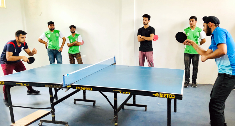 Players in action during Table Tennis match at Jammu on Friday. Players in action during Table Tennis match at Jammu on Friday.