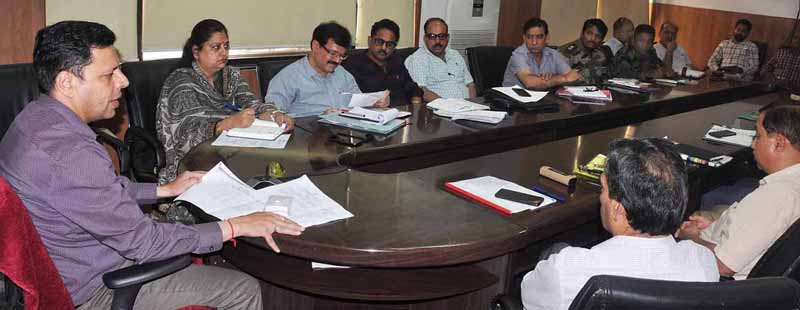 Divisional Commissioner Jammu Sanjeev Verma chairing a meeting on Wednesday. Divisional Commissioner Jammu Sanjeev Verma chairing a meeting on Wednesday.