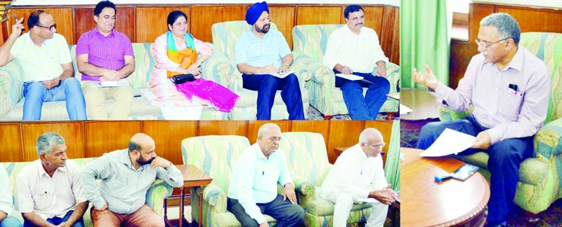Advisor Khurshid Ahmed Ganai interacting with a delegation on Friday. Advisor Khurshid Ahmed Ganai interacting with a delegation on Friday.