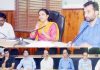 Deputy Commissioner Jammu, Sushma Chauhan chairing a meeting on Monday.