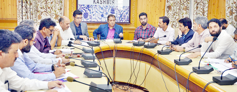 Divisional Commissioner Kashmir Baseer Ahmad Khan chairing a meeting on Wednesday. Divisional Commissioner Kashmir Baseer Ahmad Khan chairing a meeting on Wednesday.