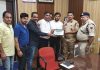 HPSDA delegation during meeting with SSP Traffic, Joginder Singh at Jammu on Friday.